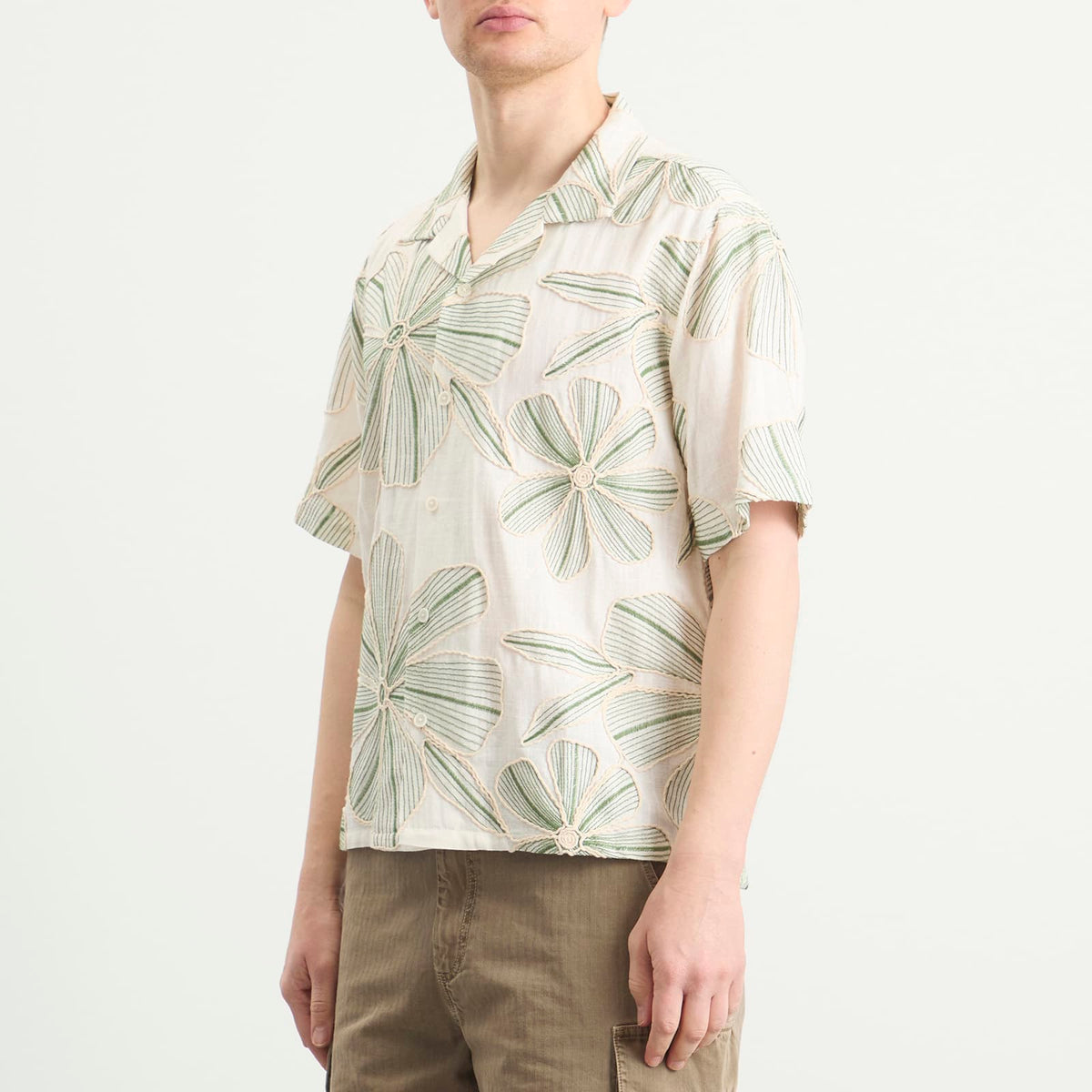 Corridor Linen Applique Short Sleeve Shirt