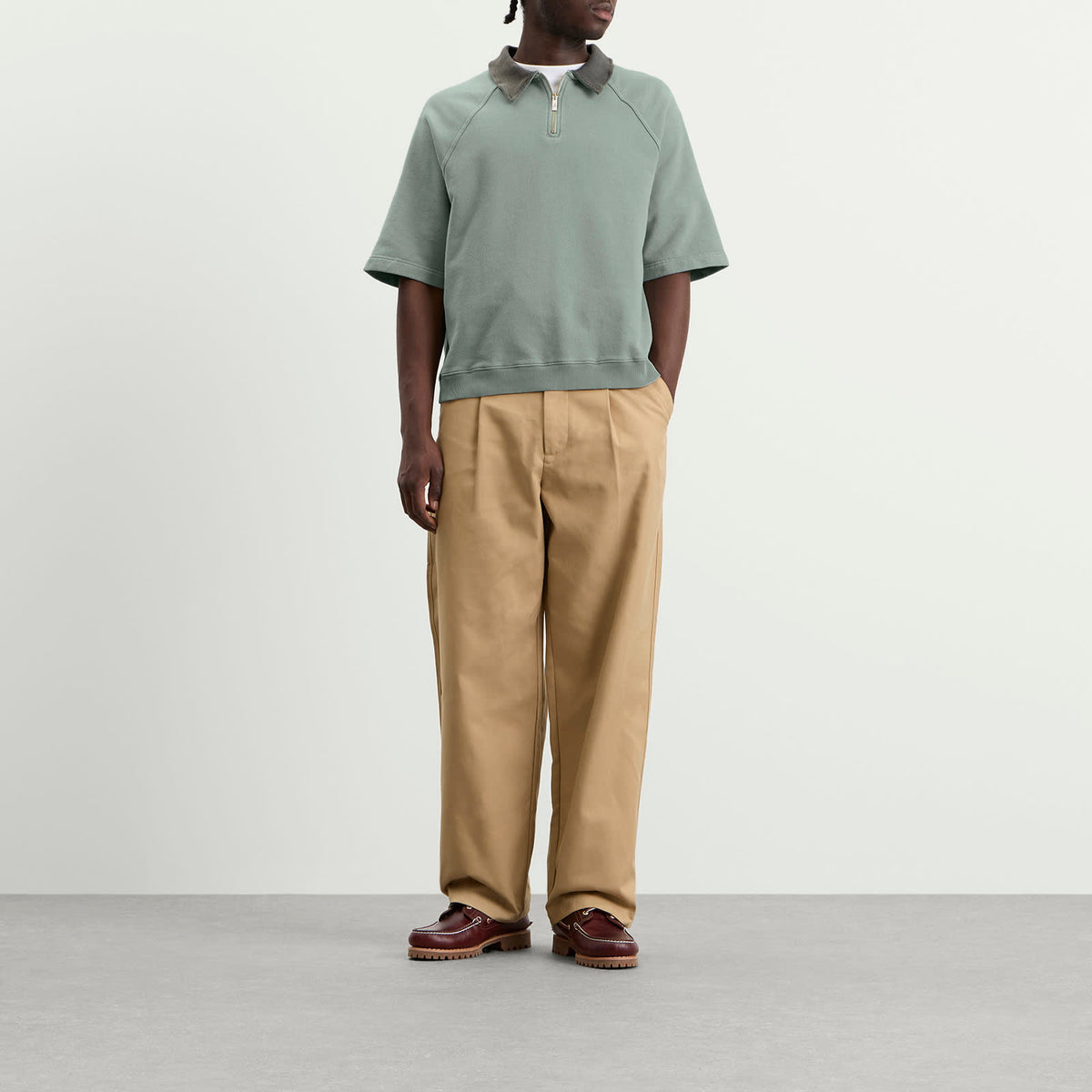 Bound Snow Wash Jersey Half Zip Polo