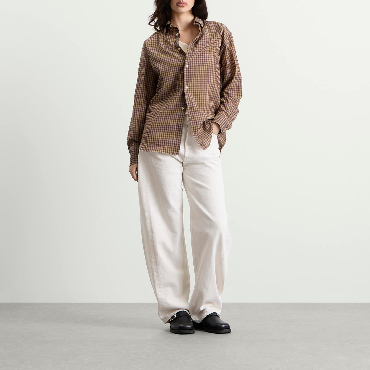 Auralee Airy Light Cotton Check Shirt