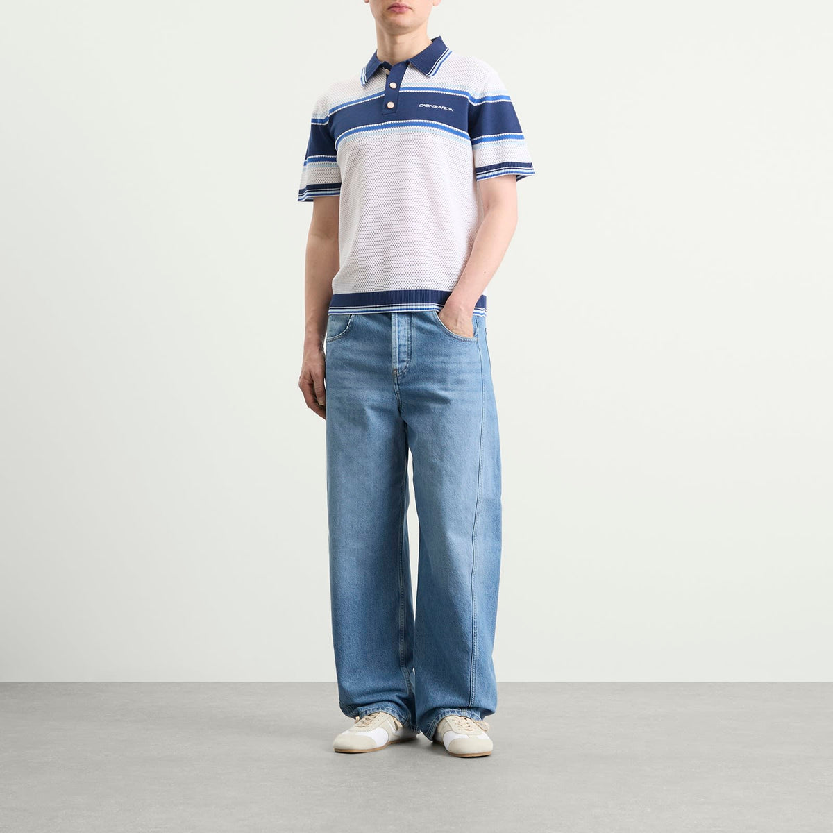 Casablanca Mesh Stripe Polo