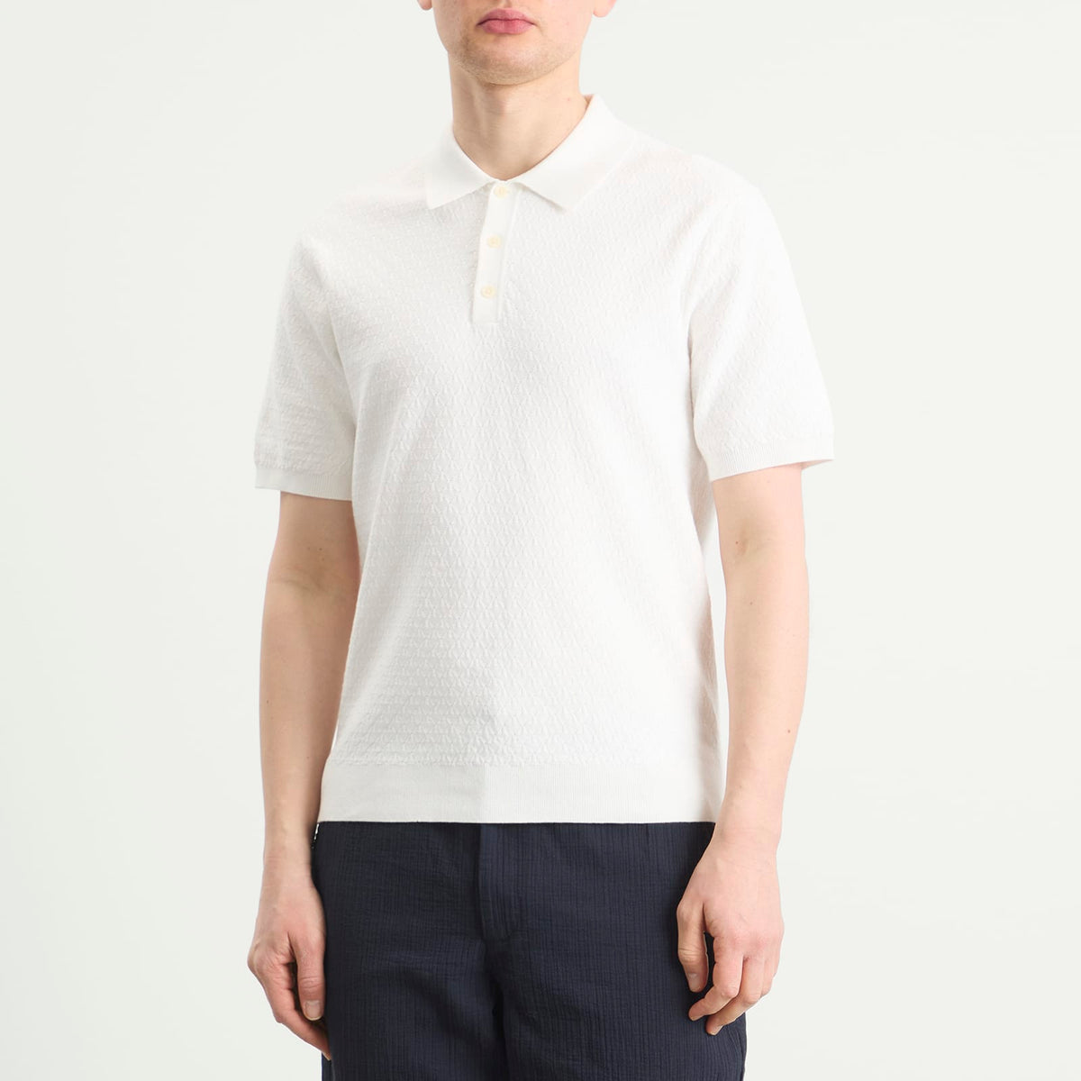 Wax London Naples Retro Diamond Knit Polo