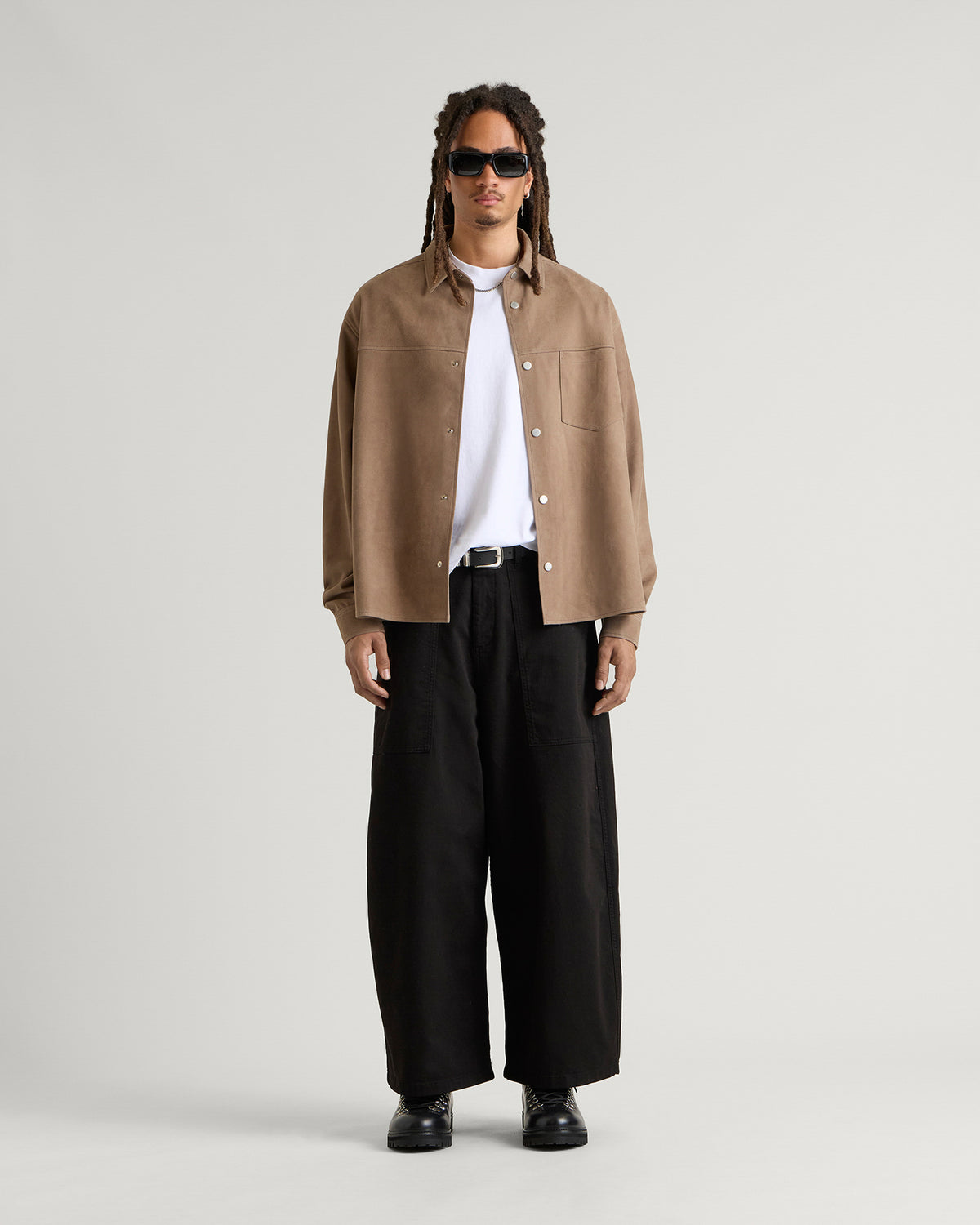 END. Task Suede Leather Shirt