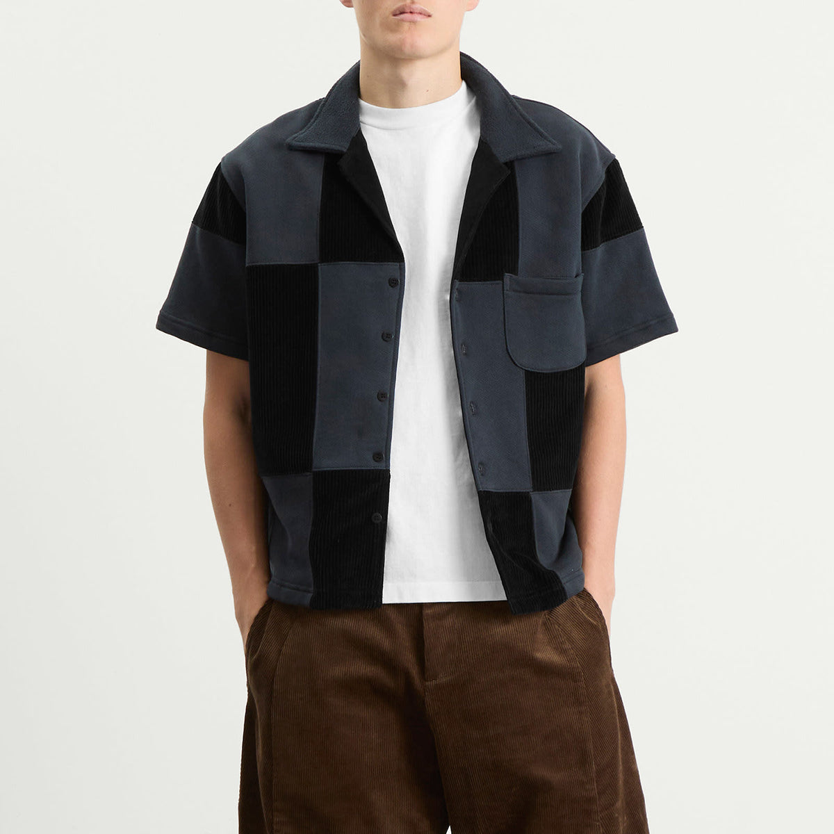Les Tien Patchwork Short Sleeve Cuban Shirt