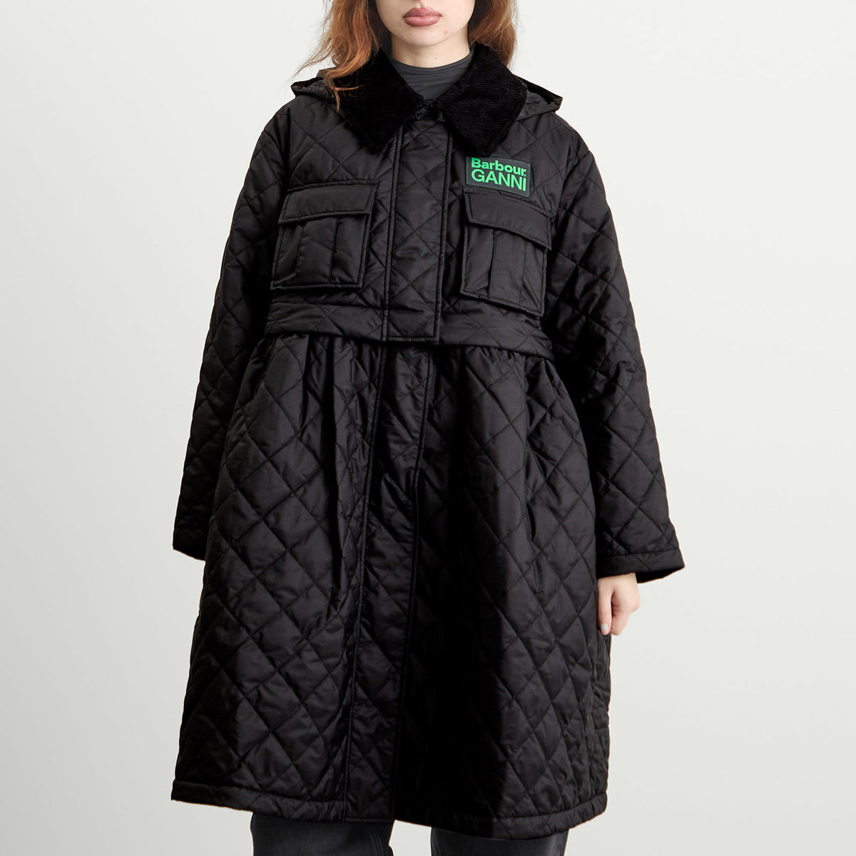 Barbour x GANNI Peplum Zip Off Quilted Jacket