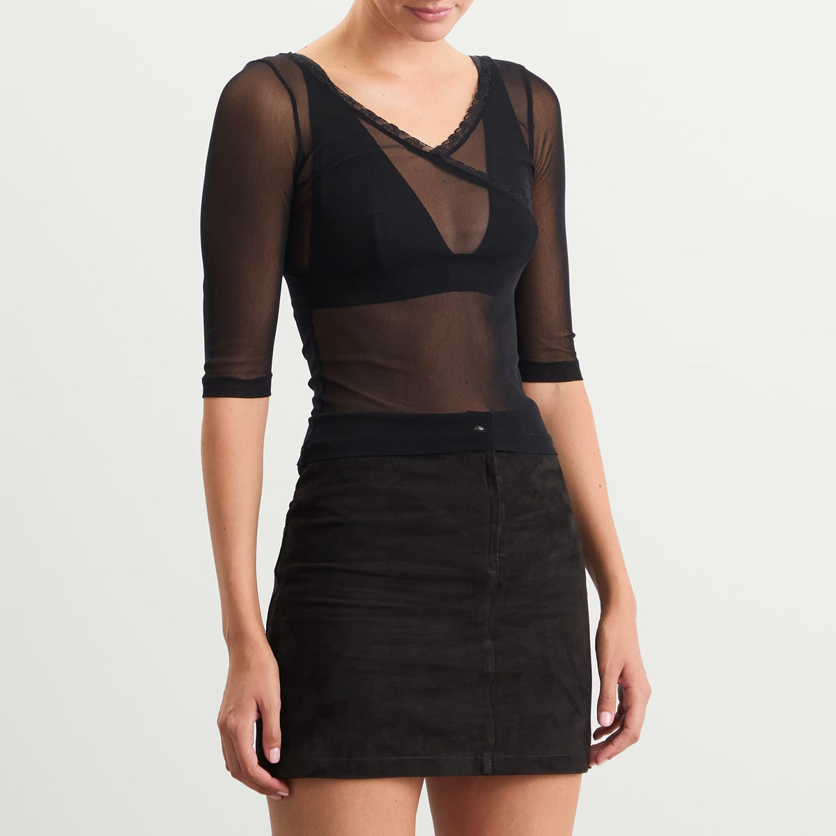 Fruity Booty Mesh 3/4 Sleeve Top