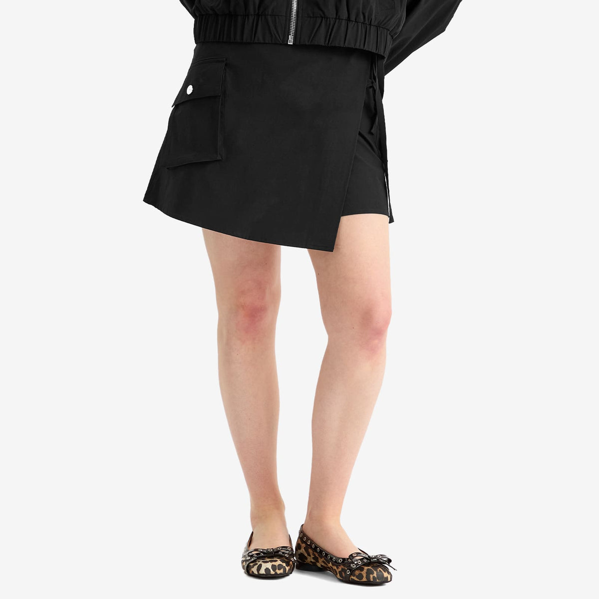 GANNI Stretch Shell Wrap Mini Skirt - END. Exclusive
