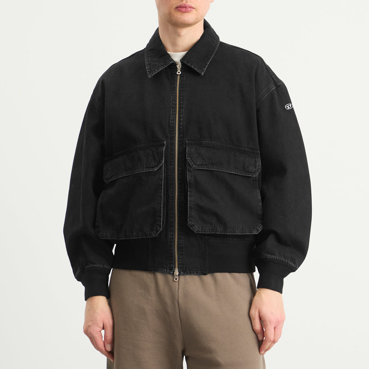 Diesel Kurz Denim Bomber Jacket