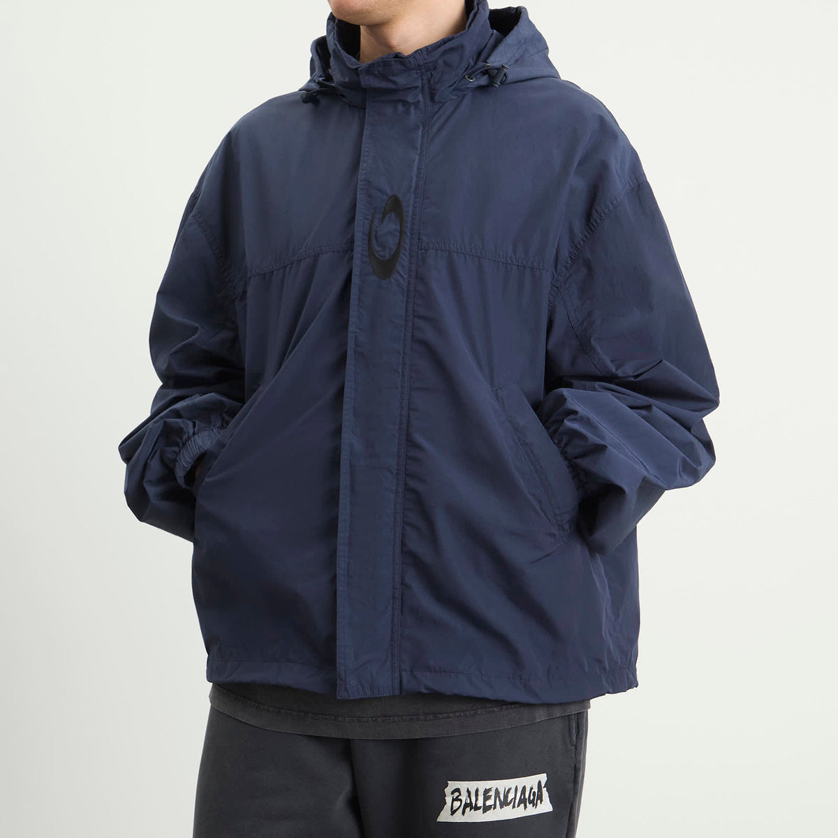 Balenciaga Techno Cotton Hooded Rain Jacket