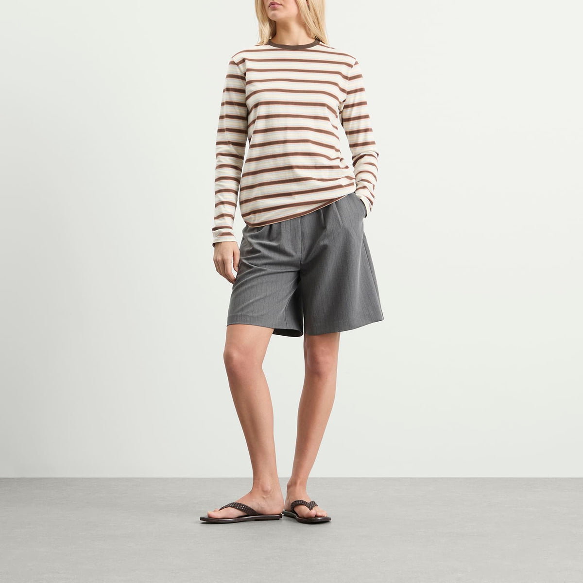 Auralee Gradient Stripe Long Sleeve T-Shirt