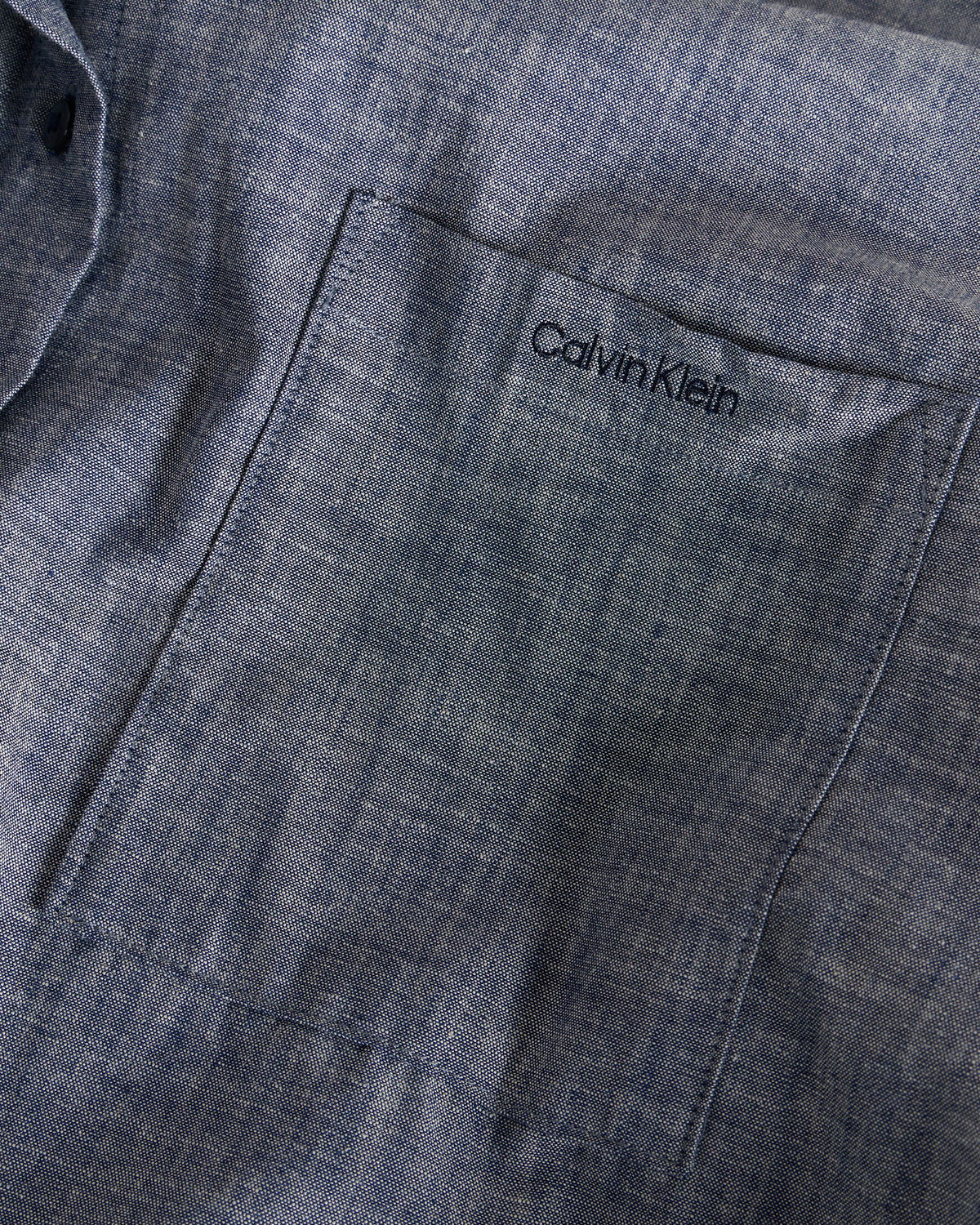 Calvin Klein Long Sleeve Chambray Button Down Top