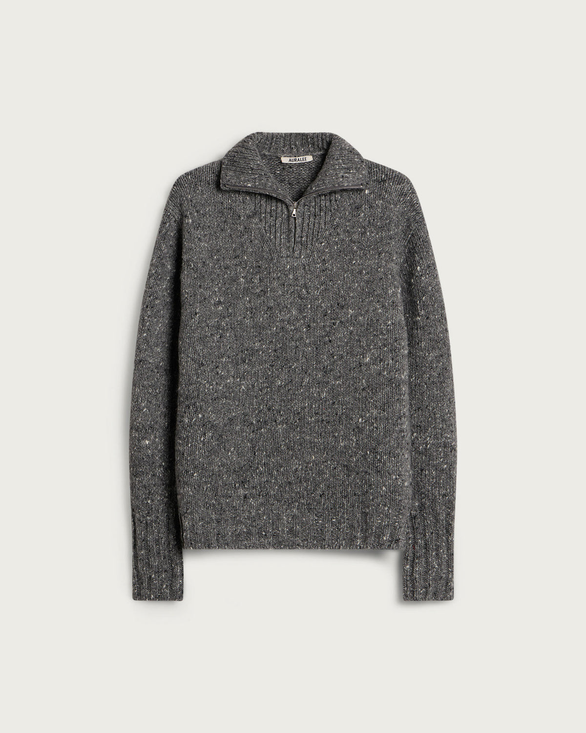 Auralee Homespun Tweed Knit Zip Jumper