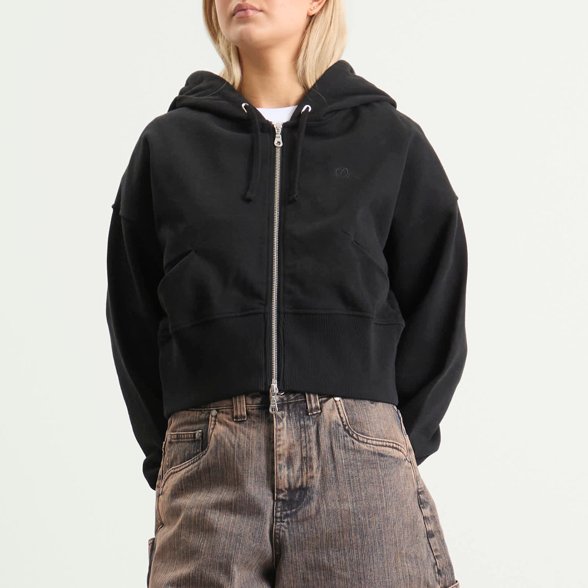 Dime Cropped Zip Hoodie