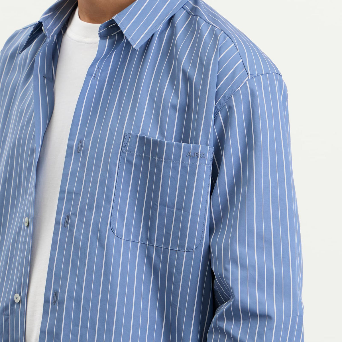 A.P.C. Loose-fit blue striped shirt