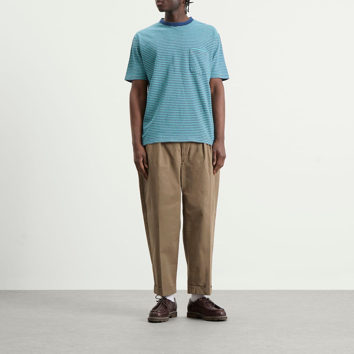 Beams Plus Multi Stripe Pocket T-Shirt