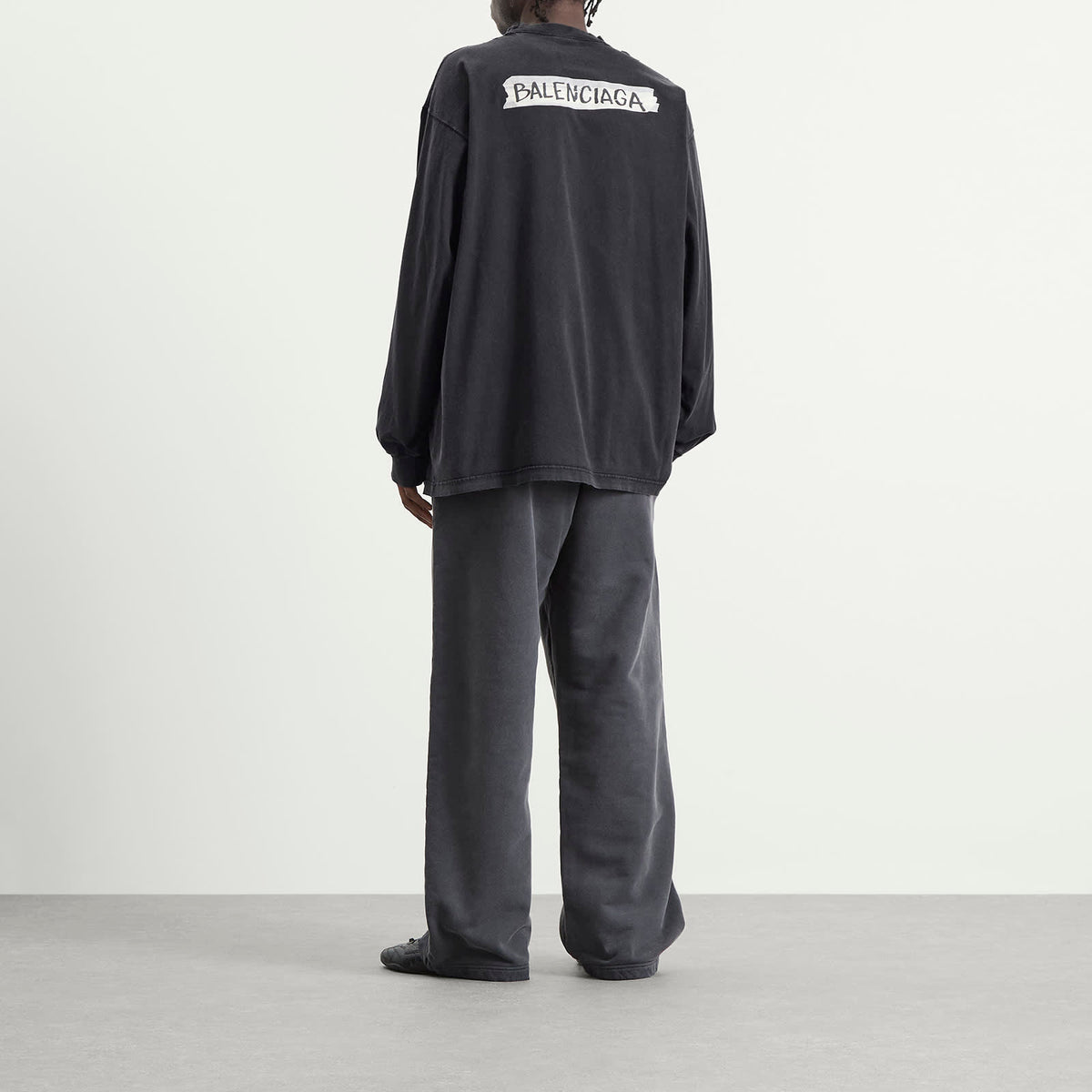 Balenciaga Masking Tape Jersey Oversized Long Sleeve Top