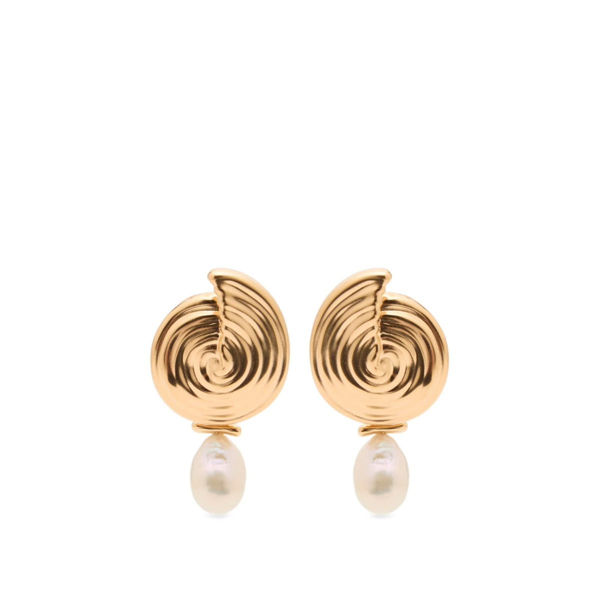 Missoma Spiral Interchangeable Pearl Drop Earrings