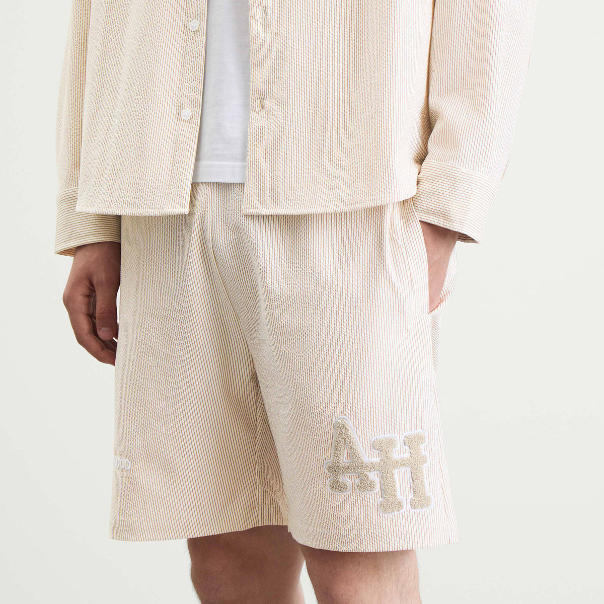 ANNIE HOOD College Seersucker Shorts