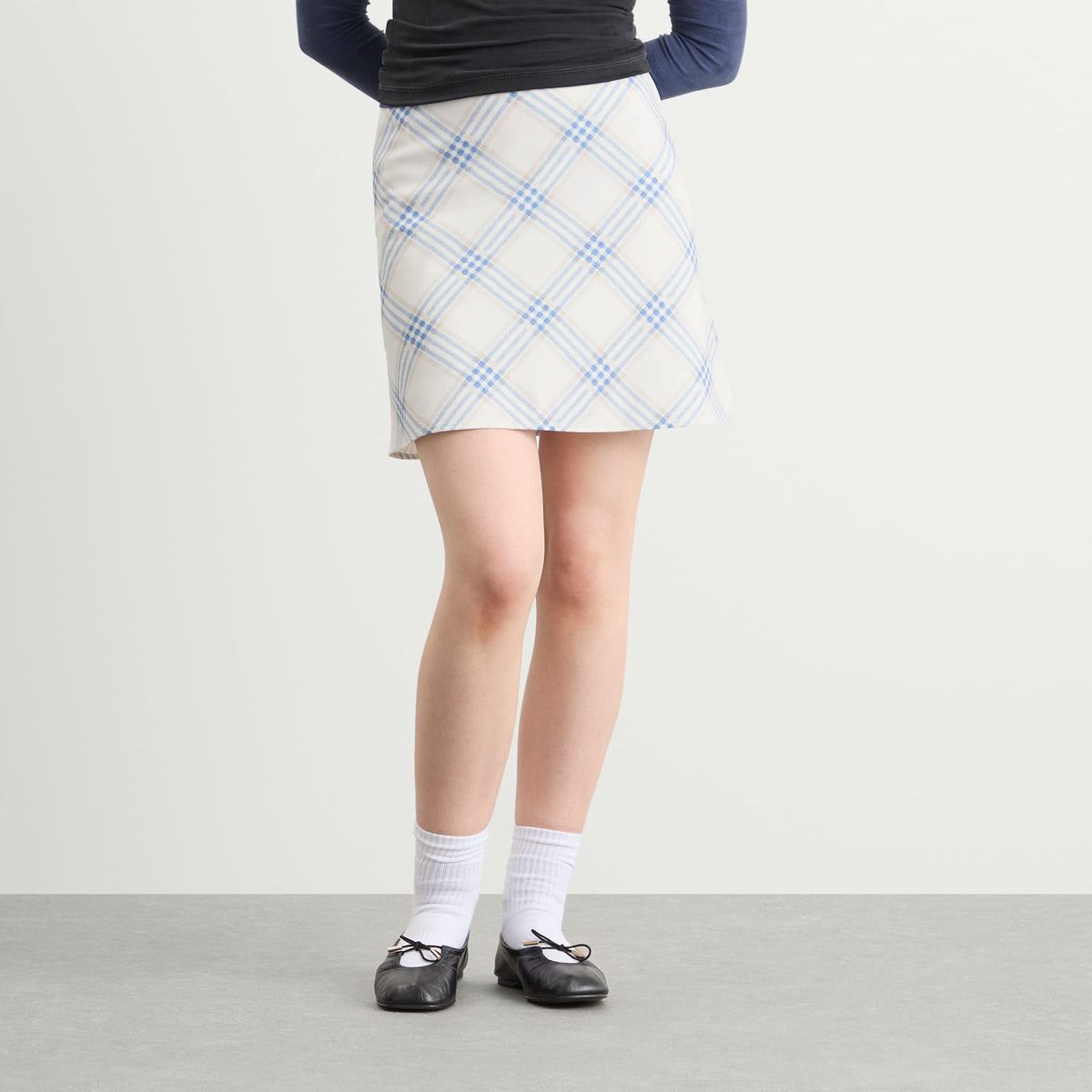 Kijun Essential Check Mini Skirt