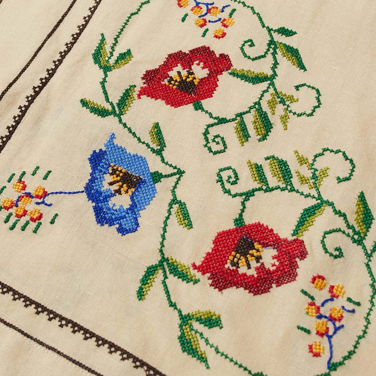 BODE Short Sleeve Morning Glory Embroidered Shirt