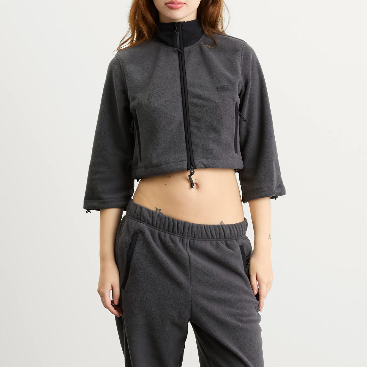 SKIMS Fleece Lounge Shrunken Zip Up Jacket