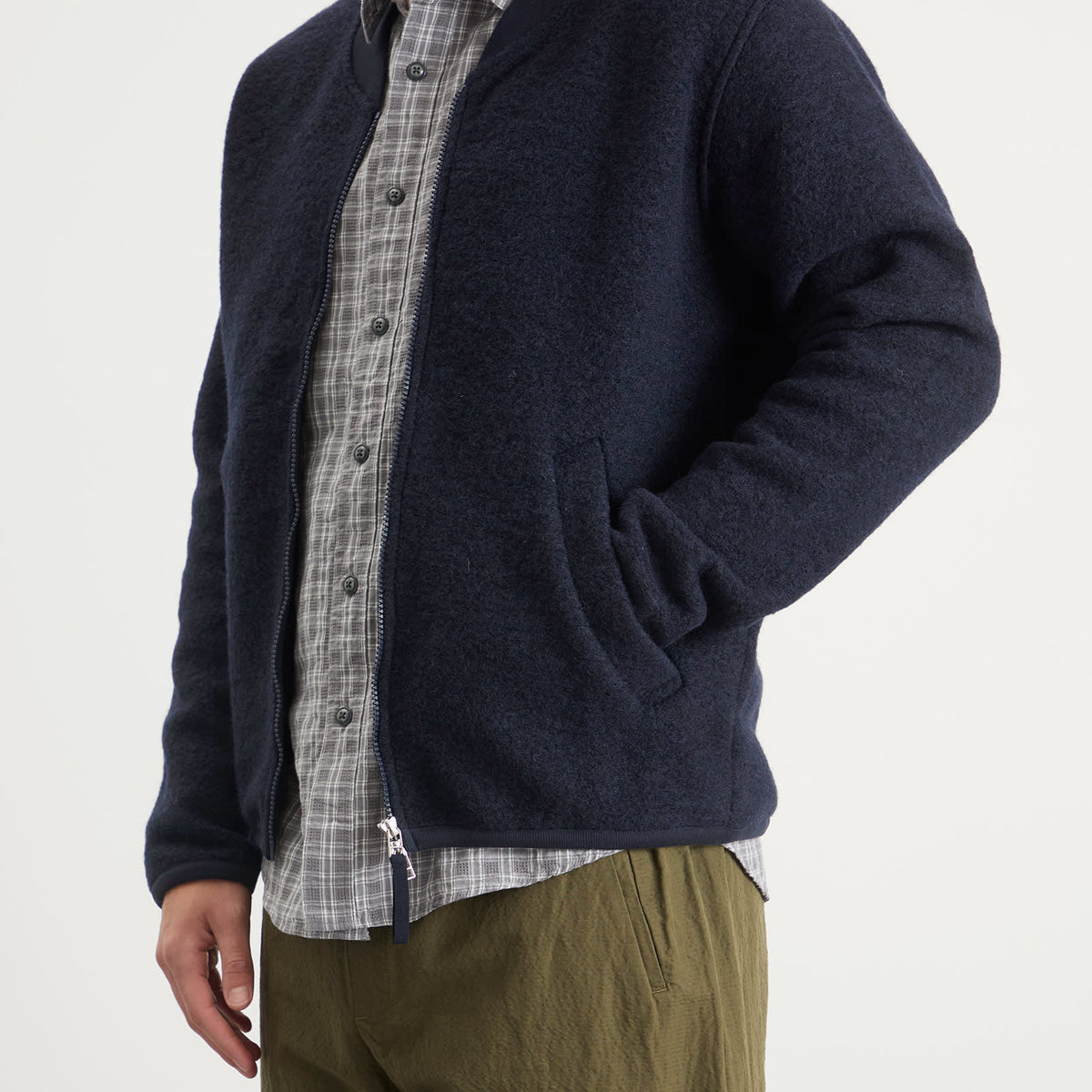 Universal Works Wool Fleece Zip Bomber