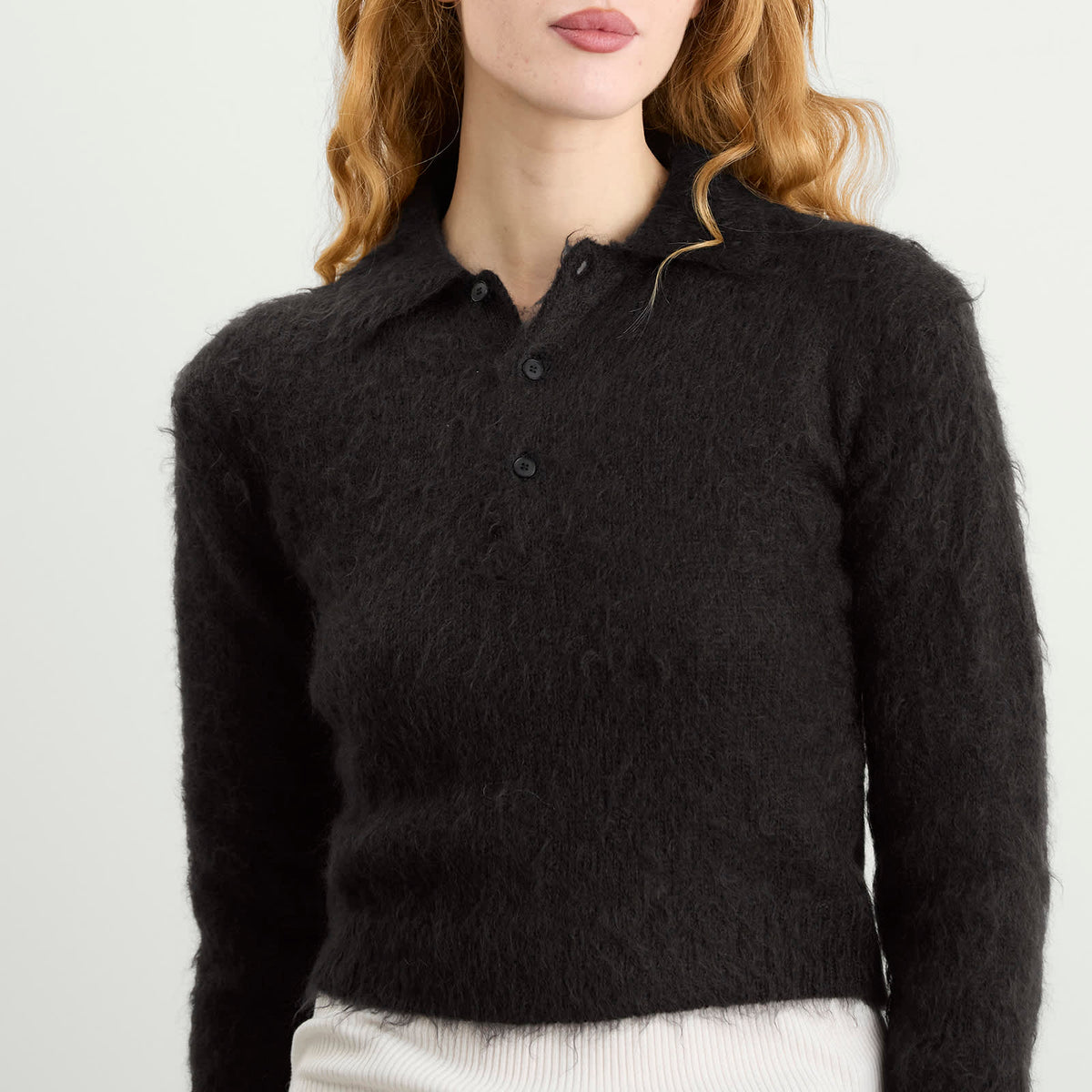 Auralee Mohair Knit Polo