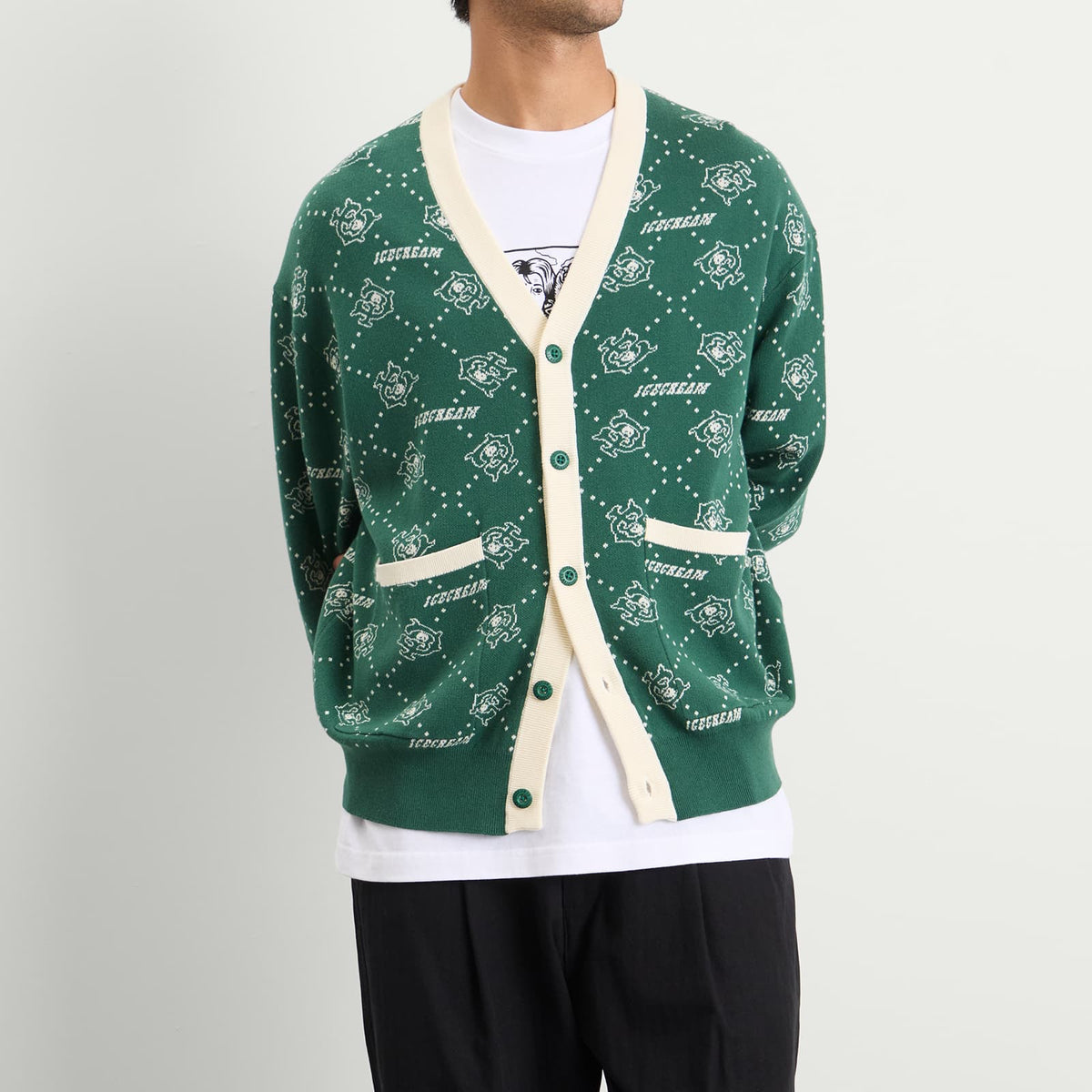 ICECREAM Monogram Knit Cardigan