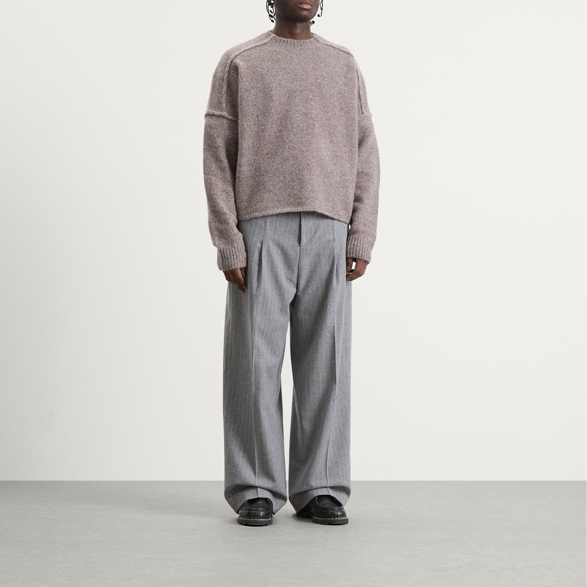 about:blank Exposed Mock Neck Jumper