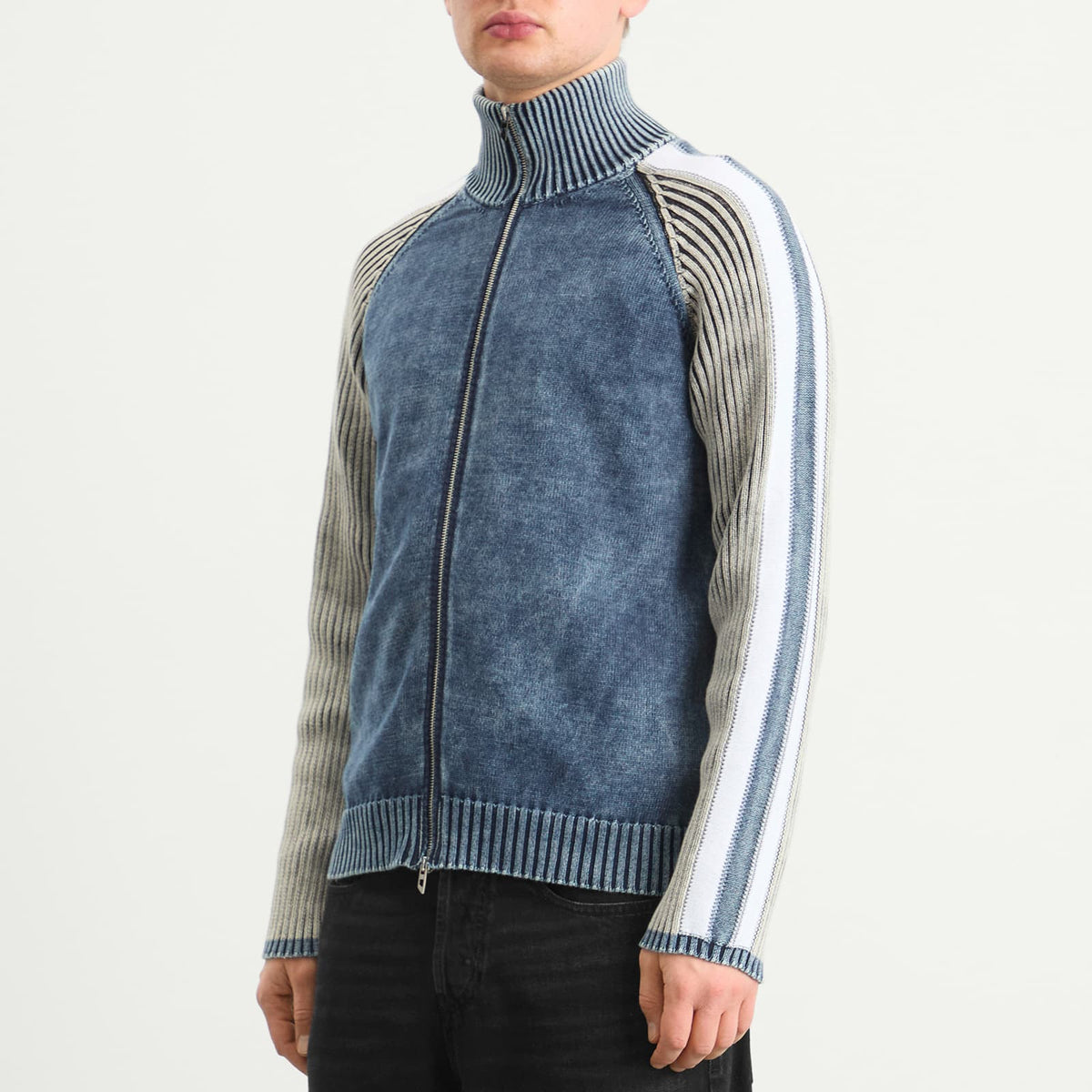 Diesel Indigo Knit Zip Cardigan