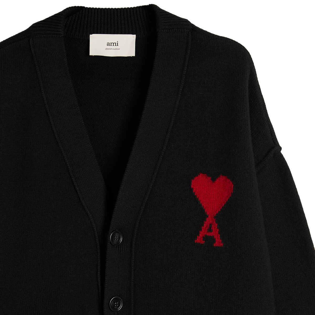 AMI Paris Felted Merino Wool Knit ADC Cardigan