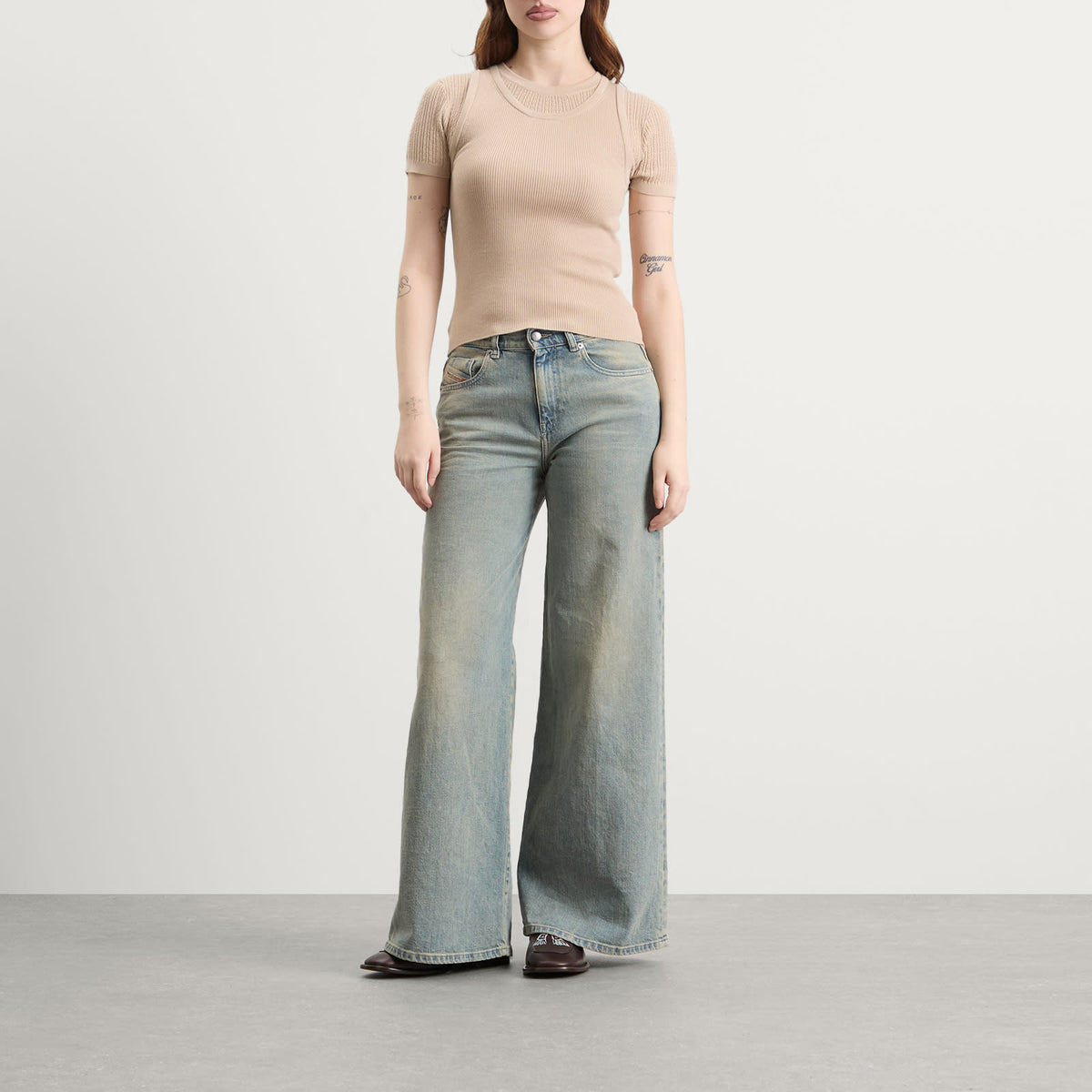 Acne Studios Kred Thin Ribs Layered T-Shirt