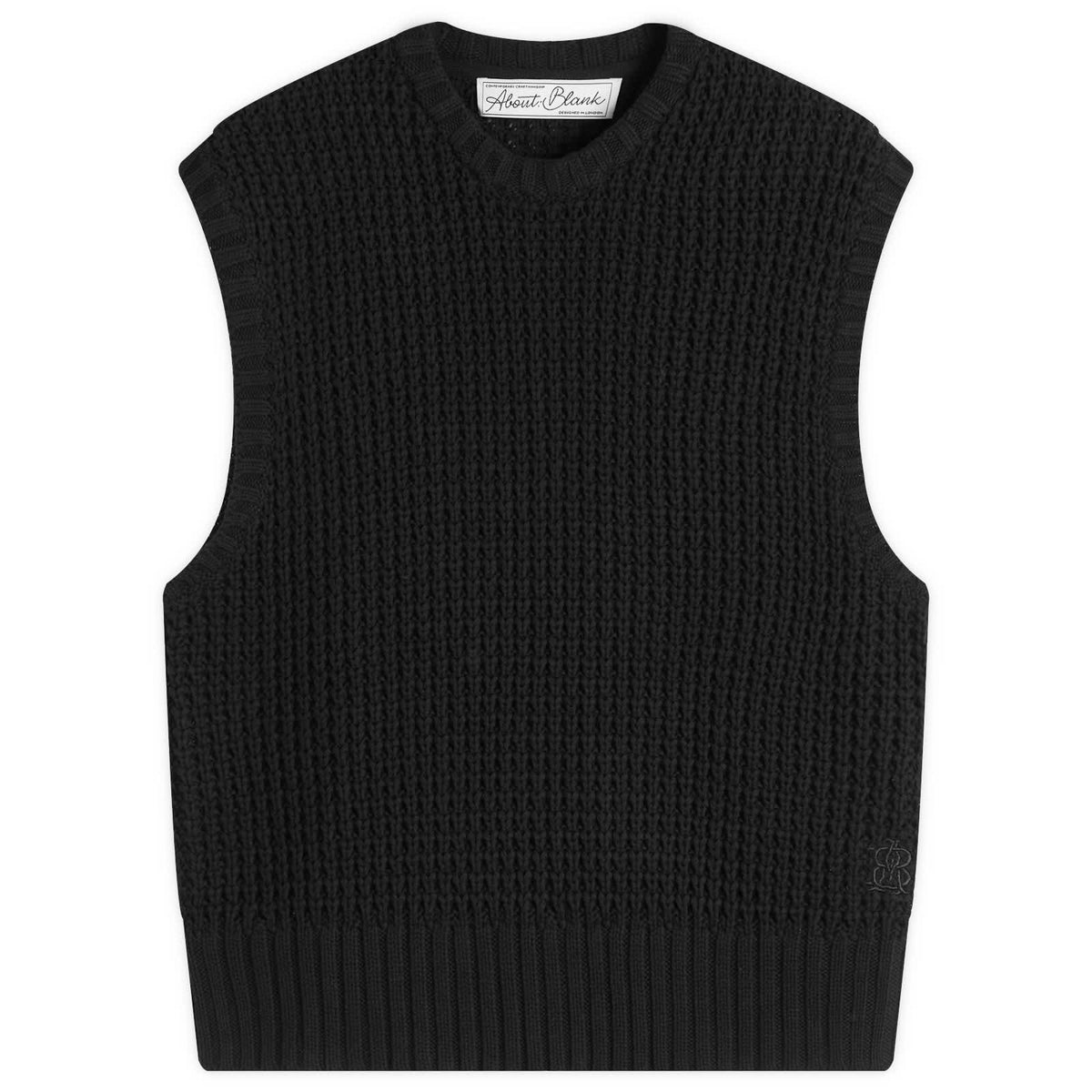 about:blank Moss Stitch Knitted Vest