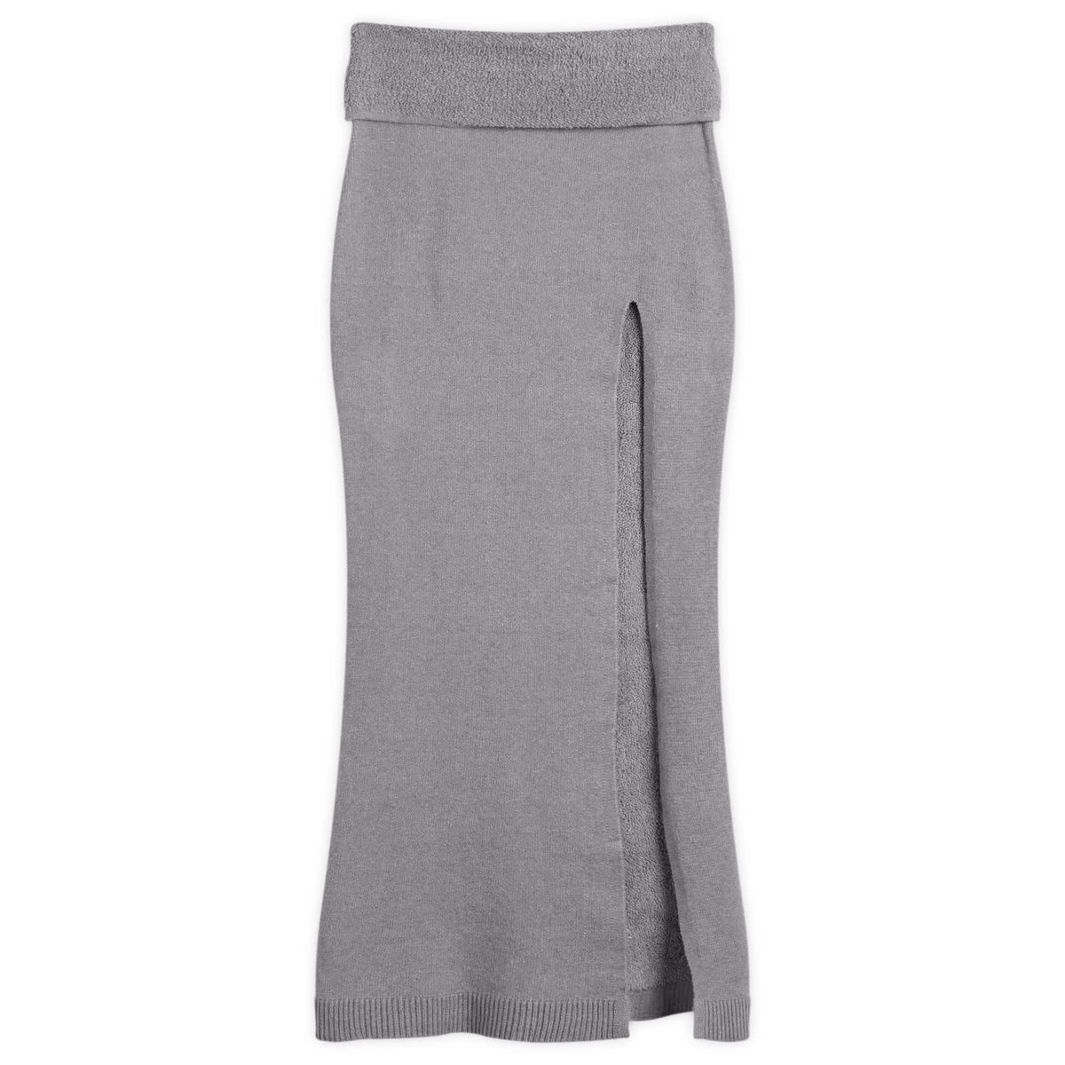 SKIMS Textured Knit High Slit Long Skirt