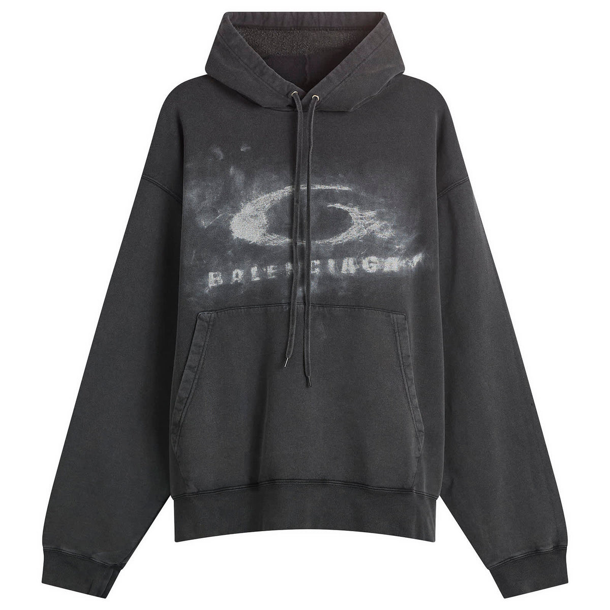 Balenciaga Washed Crayon Logo Oversized Hoodie