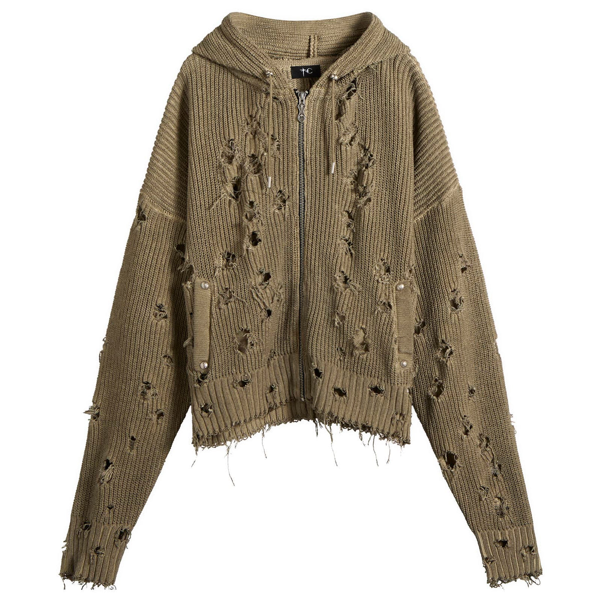 Thug Club Distressed Knitted Hoodie