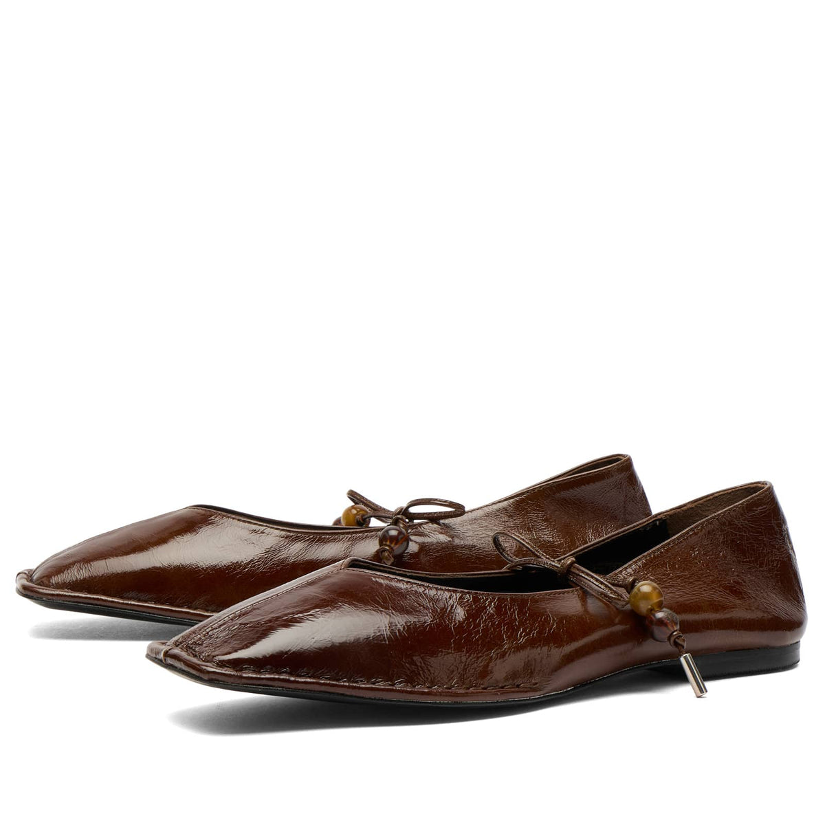 ALOHAS Sway Beads Leather Ballet Flats