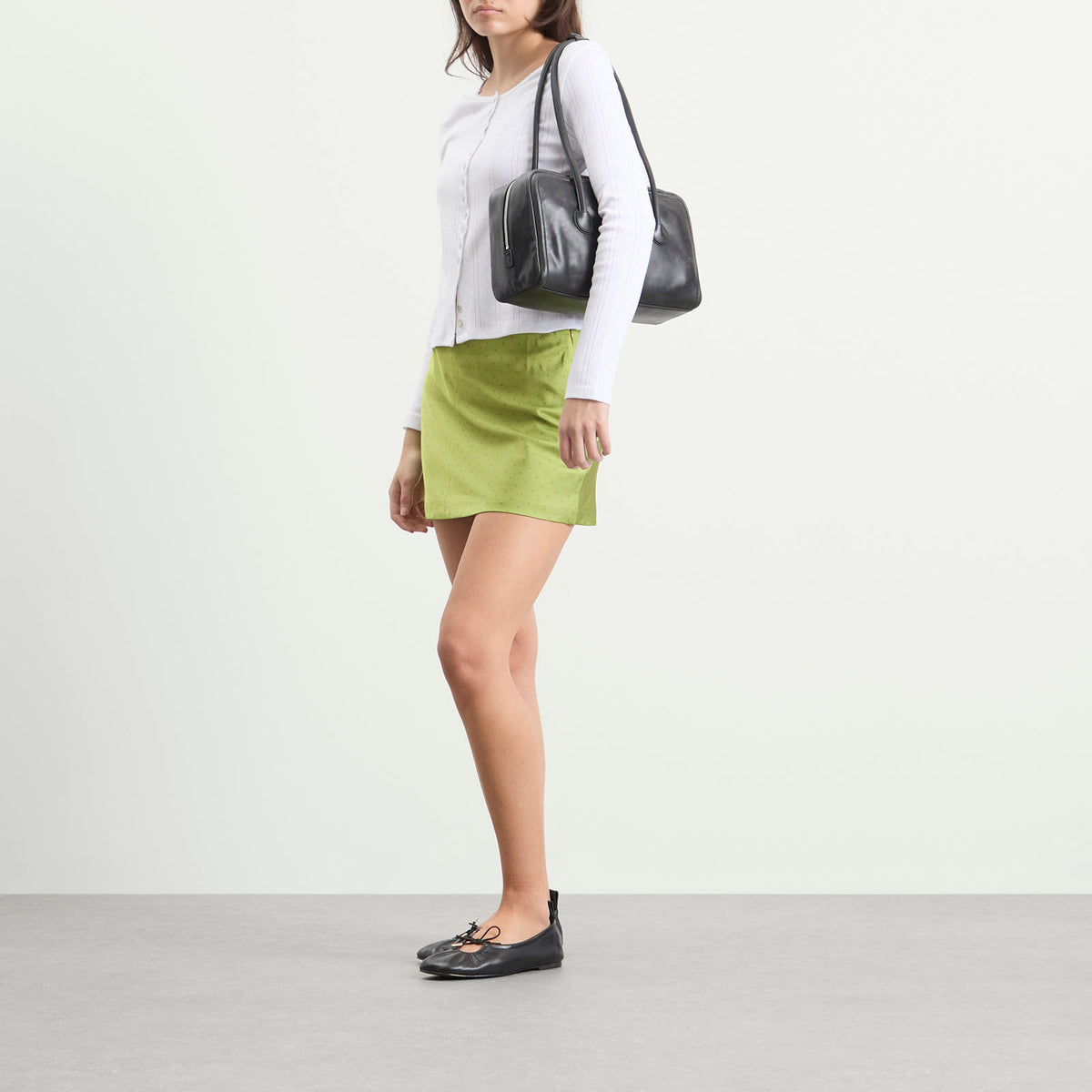Kijun Polka Dot Satin Mini Skirt