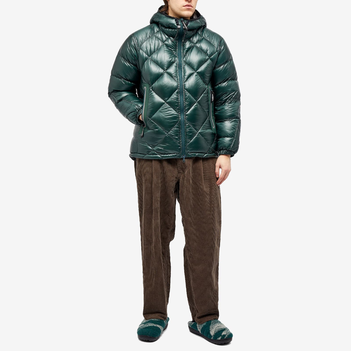 and wander Diamond Stitch Down Hooded Jacket
