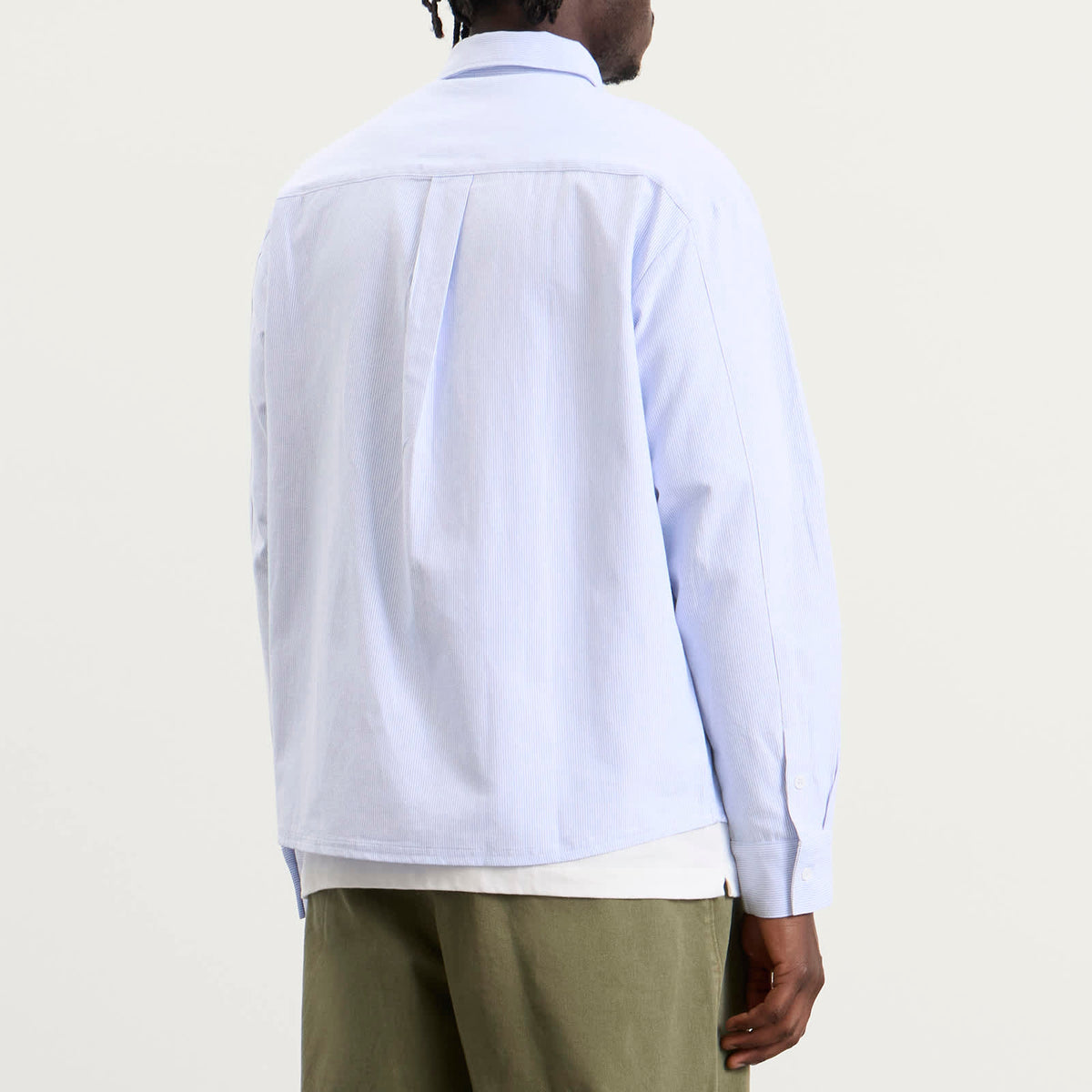 Bound Half Button Script Oxford Shirt