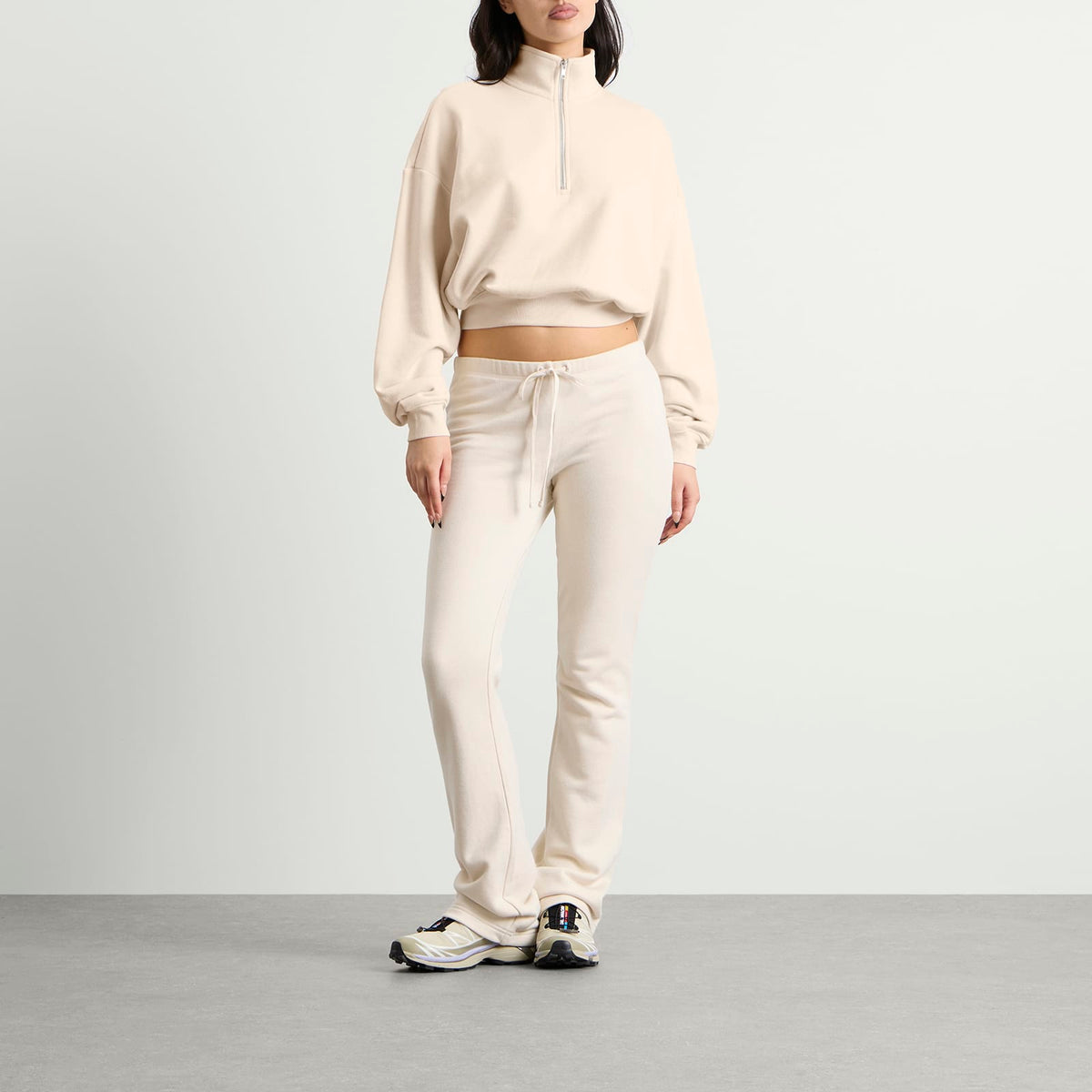 Skims Drapey French Terry Half Zip Pullover