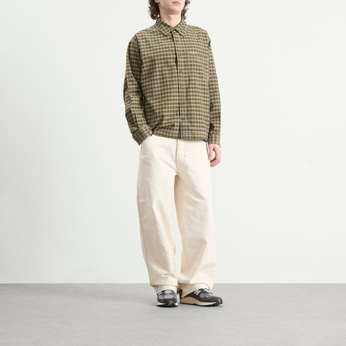 Story mfg. Hand Woven Coach Check Wonky-Wear Bracken Shirt