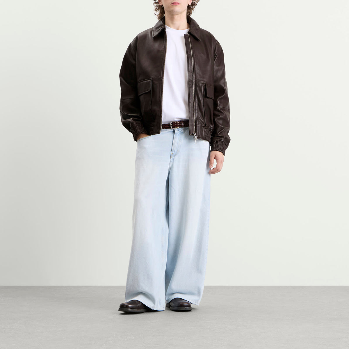Studio Nicholson Piston Leather Bomber