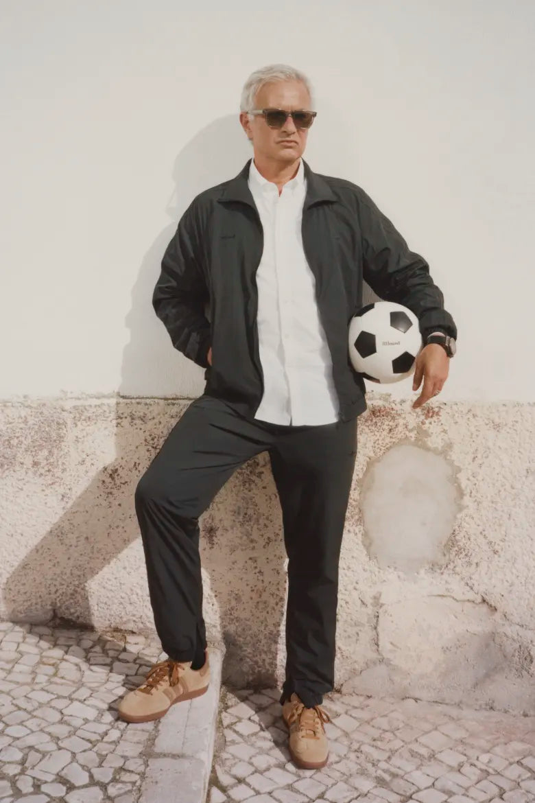 José Mourinho modelling for the adidas x JJJJound collaboration.