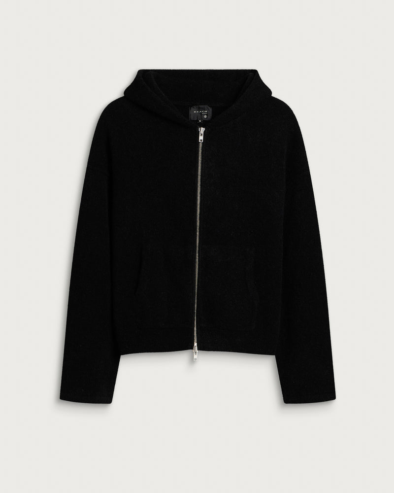 Beach Brains Knit Zip Hood