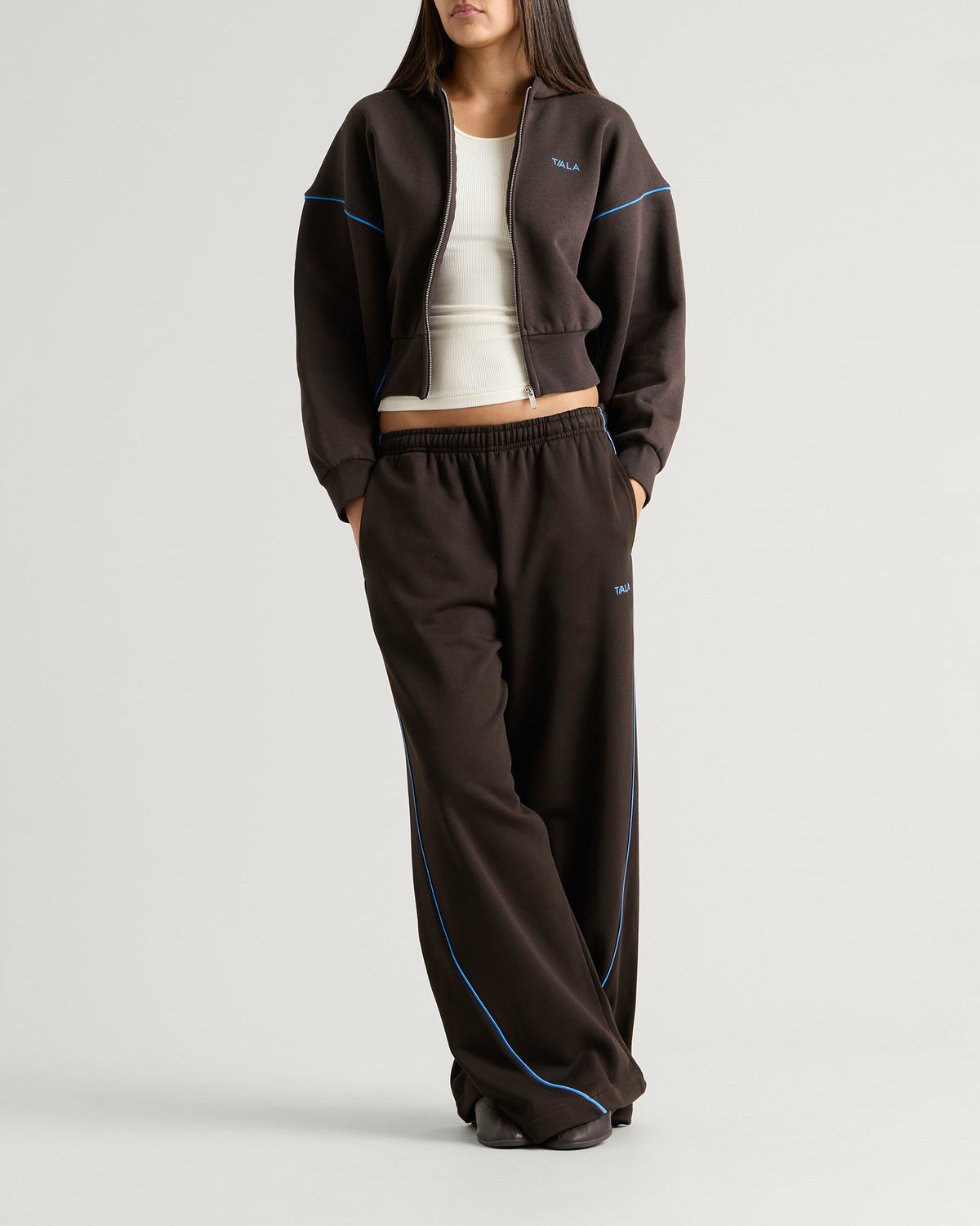 TALA Piped Cocoon Zip Through Hoodie
