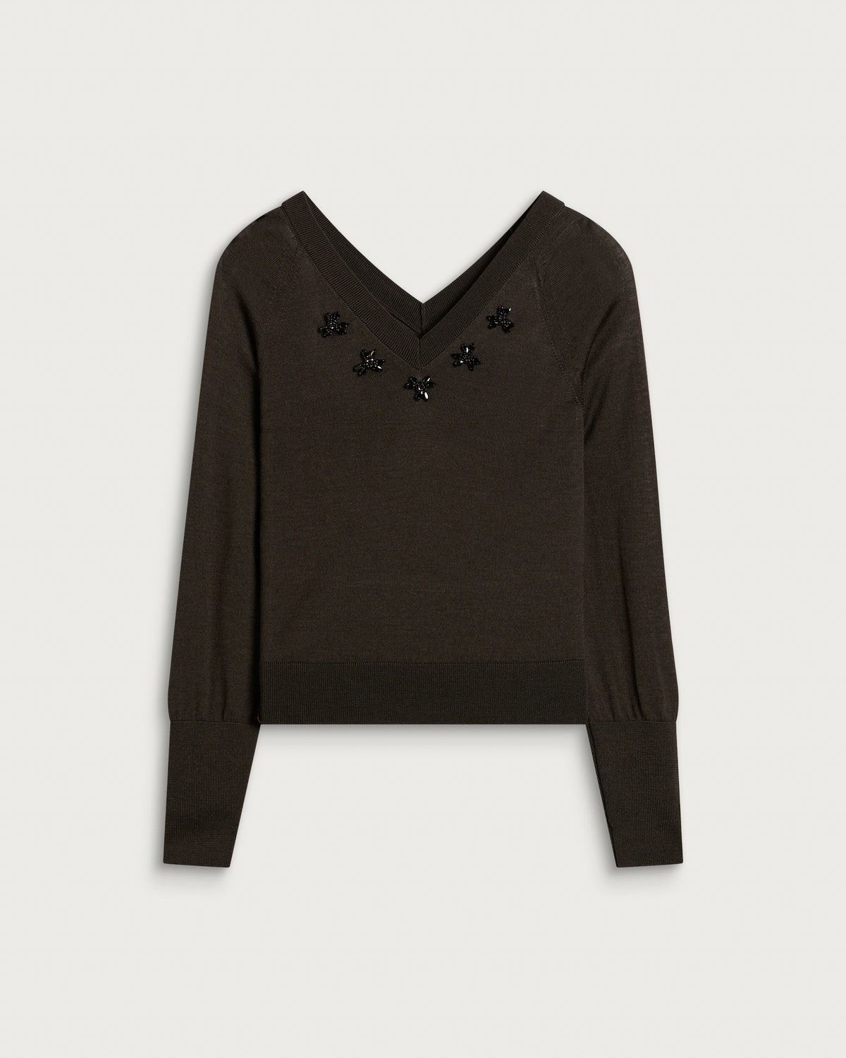 Simone Rocha Merino Silk Double V-Neck Jumper