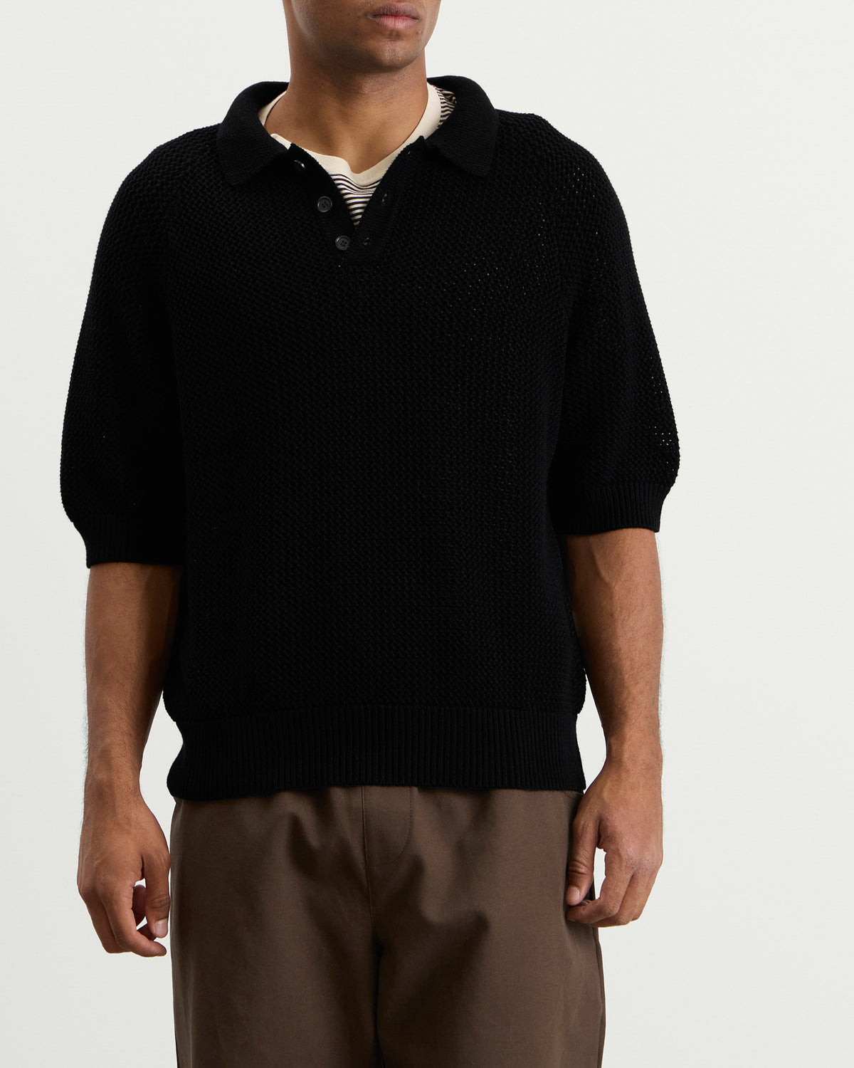 Bound Crochet Knit Polo