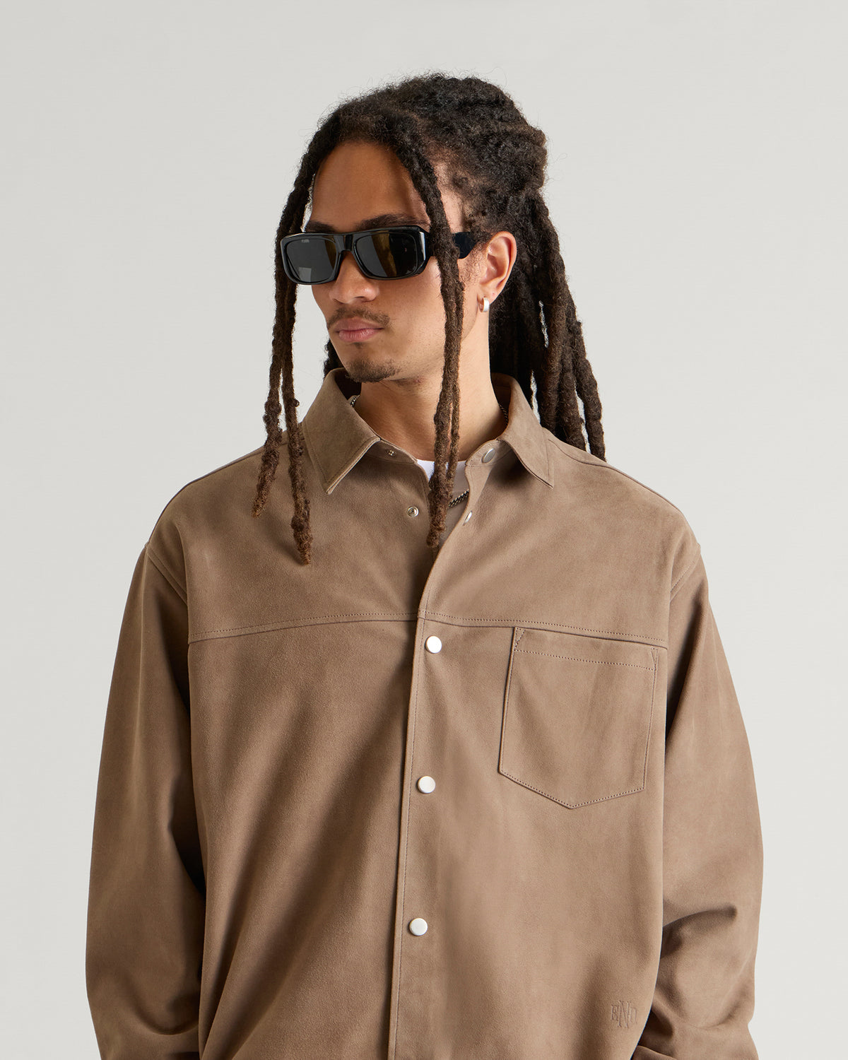 END. Task Suede Leather Shirt