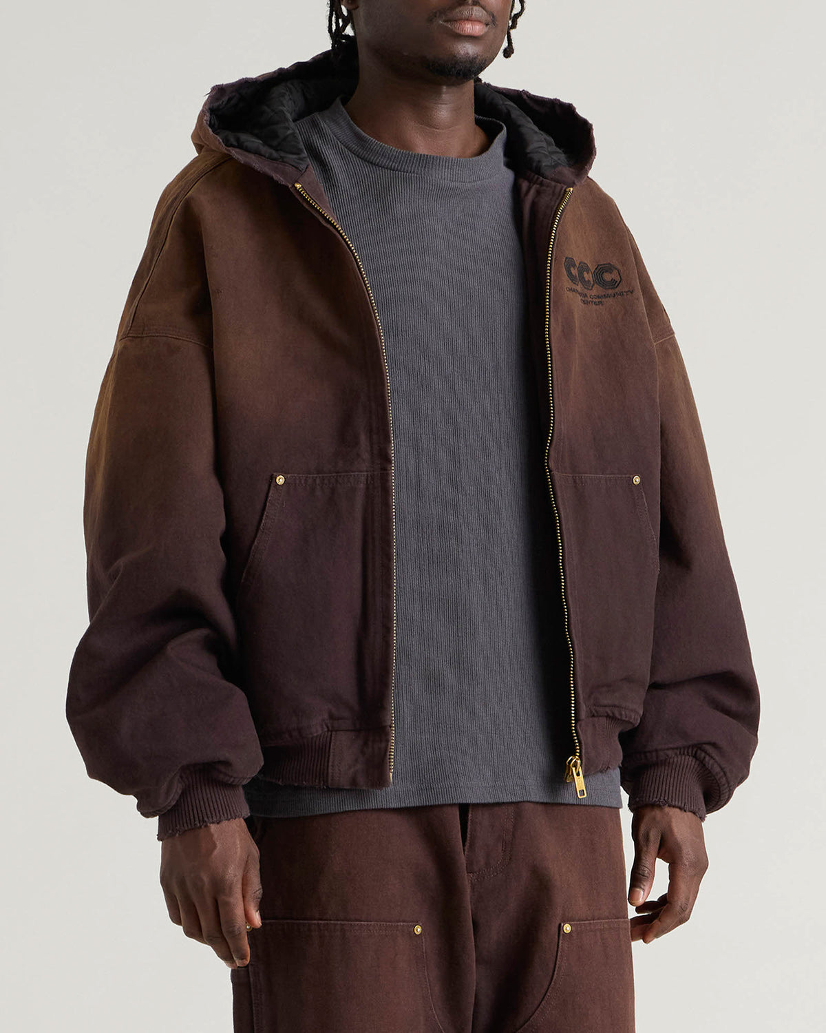 Willy Chavarria Quilted Hooded Jacket