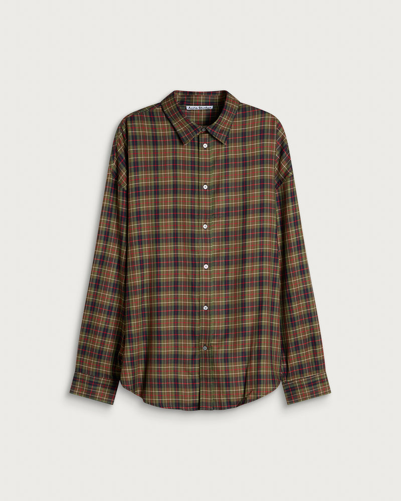 Acne Studios Setar Check Flannel Long Sleeve Shirt